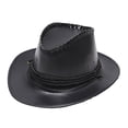 thumbnail image 1 of Chapeau de Cowboy Western Uni pour Adulte, Protection Solaire, Chapeau Coupe-Vent en Cuir, 1 of 5