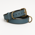 thumbnail image 1 of Dog Collar. Handmade Genuine Leather Dog Collar, Blue with Black Inner Liner, Adjustable Buckle. Buddies Collars, 1 of 5