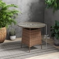 thumbnail image 3 of Outsunny Table de Patio Rond de 31,5 Pouces, Table Bistro avec Trou pour Parasol, Brun, 3 of 10