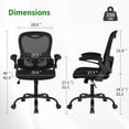 thumbnail image 3 of BestOffice Ergonomic Home Office Chair, Executive Computer Task Chair with Lumbar Support & Flip-Up Armrests, Rolling Swivel Design, Black, 3 of 7