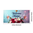 thumbnail image 1 of Welcome Home Banner Floral Butterfly Decor Wall Background for Party Wedding Garden Backdrop Photo Prop Event Decorations Vibrant Flower Display, 1 of 4