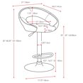 thumbnail image 3 of CorLiving Round Open Back Adjustable Fabric Barstool, set of 2, 3 of 9