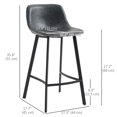 thumbnail image 3 of HOMCOM 27" Counter Height Bar Stools Set of 2, Industrial Kitchen Stools, 3 of 10