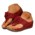 thumbnail image 1 of IUJSOY Orthopedic Sandals for Women Boho Flower Platform Flip Flops Wedges Comfortable Walking Shoes, 1 of 9