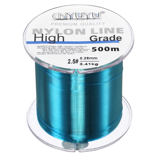Uxcell 547Yard 8Lb Fluorocarbon Coated Monofilament Nylon Fishing Line Sky Blue