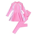 thumbnail image 1 of Xijirk Girls Two Piece Swimsuit Long Sleeve Rash Guard and Swim Shorts Zipper Front Floral Print Practical Swimwear for Beach Pool and Use,Pink,9-10 Years, 1 of 9
