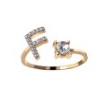 thumbnail image 1 of PVCS Bague Mode Exquise 26 Style Alphabet Anglais Lettre Bague en Cuivre, 1 of 2