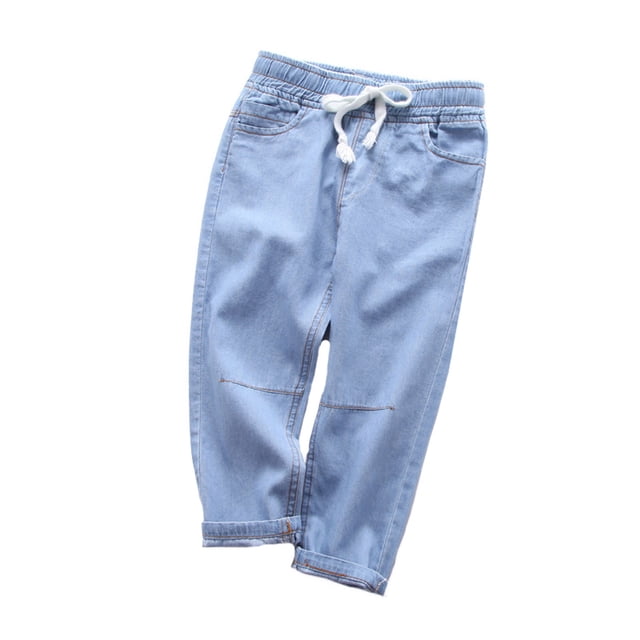 Jeans en Denim pour Garçons - Jambe Fuselée Ajustée Joggers Cargo