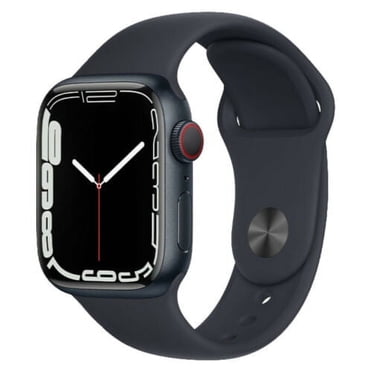 Apple Watch Series 7 GPS + Cellulaire 45mm Aluminium Minuit Bracelet Sport Noir - comme Neuf