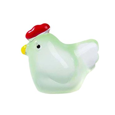 Feltree Glow-in-the-Dark Resin Chicken Figurine, Miniature Garden Ornament for Fairy Tale Displays, Nighttime Illuminated Tabletop Decor