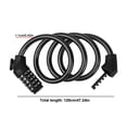 thumbnail image 2 of EGNMCR Bicycle Lock Battery Bike Water Proof Thick Steel Cable Lock Motorcycle Mountain Bike Portable Antitheft Password Lock Five-digit Password Black + Lock Frame Bicycle combination lock, 2 of 9