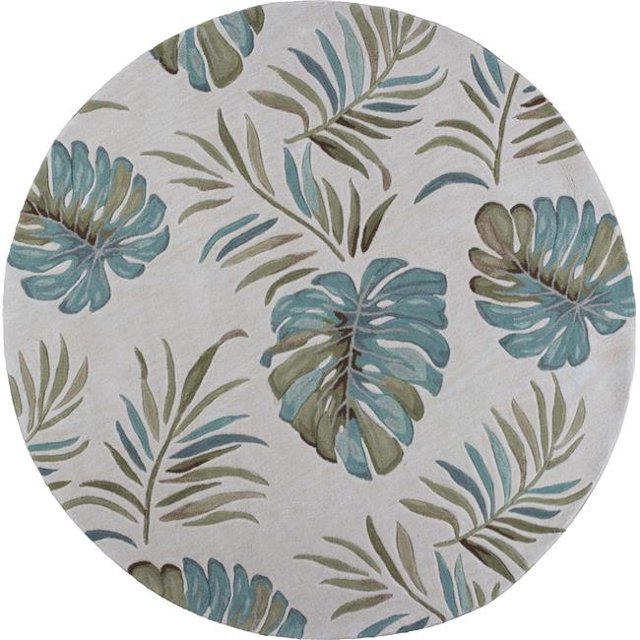 HomeRoots 353040 Tapis Rond en Polyester Ivoire 5 Pi 6 Po