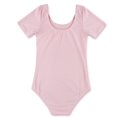 thumbnail image 4 of CHICTRY Filles Enfants Justaucorps de Gymnastique Basique à Manches Courtes Extensible Ballet Danse Justaucorps Haut Rose 8, 4 of 7
