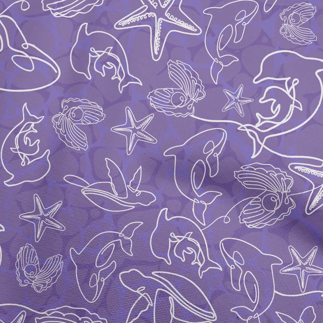 oneOone Rayon Medium Purple Fabric Sea Craft Projects Decor Fabric Printed By The Yard 56 Inch Wide