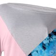 thumbnail image 5 of Women Printed Patchwork Cold Shoulder T-Shirt Short Sleeve Casual Tee Tops, 5 of 5