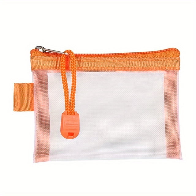 CHUANK Mini Mesh Coin Purse Zipper Portable Clutch Wallet Versatile Simple Storage Bag for Boys Girls Small Card Bag