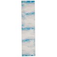 thumbnail image 1 of Tiana 2' x 8' Washable Runner, Ivory and Blue, 1 of 6