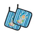 thumbnail image 1 of Carolines Treasures BB6914PTHD Fée Maison Bleu Rayures Paire de Porte-Pots, 1 of 1