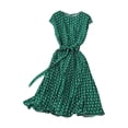 thumbnail image 2 of Robe d'Été pour Femmes 2024 Mode Grande Taille Jupe Mi-Longue Robe à Manches Courtes avec Pois Robe Plissée Rabais de 50 % Liquidation!, 2 of 3