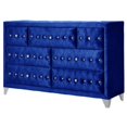 thumbnail image 5 of Acme Furniture 7 Tiroirs Commode en Velours avec Bouton Touffeté, Bleu, 5 of 5