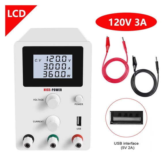 Adjustable Switching Dc Lab Power Supply Variable 120-V 60-V 30V 10A 5A Regulated Power USB 5V 2A Laboratory Power Source
