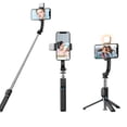 thumbnail image 2 of ​42" Aluminum Alloy Selfie Stick Tripod with Bluetooth Remote | Portable Phone Holder & 3-Color LED Fill Light for Android/iOS (Black 0.44lb)​, 2 of 9