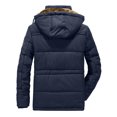thumbnail image 3 of RKSTN Mens Fleece Jacket Winter Velvet Thickened Plus Size Jacket Solid Color Windproof Warm Cotton Padded Hooded Coat, 3 of 3