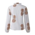 thumbnail image 2 of Innerwin Shirts Long Sleeve Women Blouse Office Ruffled Loose Tops Pineapple Print M, 2 of 5