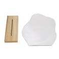 thumbnail image 2 of Acrylic Desktop Makeup Mirror, Irregular Durable Acrylic Mirror Lightweight Portable Aesthetic Easy Installation with Wooden Base for Home, 2 of 7