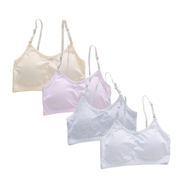 Sport Crop Cami Bras Teen Girls Sports Bralette Teen Sports Bra Wire Free Push Up with Adjustable Straps Fit for 11-15 Years