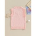 thumbnail image 4 of FOCUSNORM Toddler Sweater Vest Lightweight Sleeveless V Neck Solid Color Pullover Knitted Tank Tops, 4 of 9