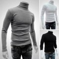 thumbnail image 2 of Men‘S Autumn Solid Color Half-High Collar Tight-Fitting Bottoming Long-Sleeved T-Shirt, 2 of 7