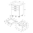 thumbnail image 2 of Monarch Specialties File Cabinet, Rolling Mobile, Storage Drawers, Printer Stand, Office, Work, Laminate, Brown, Contemporary, Modern, 2 of 3