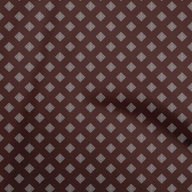 oneOone Velvet Dark Brown Fabric Geometric Fabric For Sewing Printed Craft Fabric By The Yard 58 Inch Wide