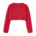thumbnail image 3 of Besolor Girls Knit Cardigan Shrug Long Sleeve Button Closure Sweaters Cute Bowknot Front Cropped Tops Dress Cover Ups, 3 of 4