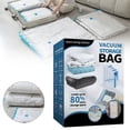thumbnail image 1 of HUASHENG Transparent Blue Vacuum Compression Bag Storage Bag Hand Rolled Vacuum Travel Down Jacket Cotton Quilt Moving Storage Bag (boxed With Hand Pump), 1 of 4