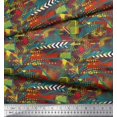 thumbnail image 3 of Soimoi Brown Rayon Fabric Triangle & Brush Stroke Abstract Decor Fabric Printed Yard 56 Inch Wide, 3 of 3