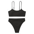 thumbnail image 2 of ylioge Womens Two Piece Swimsuits Tankini Ribbed Built in Removeable Bras Bikini Bathing Suits Ladies Solid High Waisted Swimsuit, 2 of 7