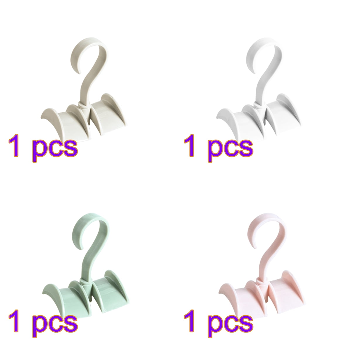 Wweixi 4pcs Handbag Storage Hook Rotating Clothes Hanger Double-hook Handbag Storage Double-hook Handbag Holder for Wardrobe Cabinet