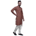thumbnail image 2 of Atasi Kurta Pyjama de Fête pour Hommes, Col Mandarin, Ensemble Ethnique Imprimé Kurta, 2 of 3