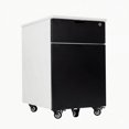 thumbnail image 1 of Desky Wooden Minimal Filing Cabinet - White / Black Laminate, 1 of 10