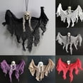 thumbnail image 3 of Hanging Ghost Weather Proof Decorative Props Fabric Hanging Skeleton Skull Pendant Halloween Decorations Black One Size, 3 of 13