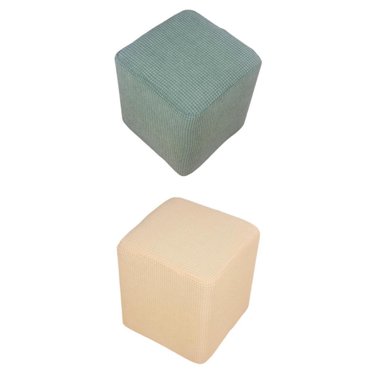 Rongfmy 2 pieces ottoman slipcover stretch ottoman ottoman ottoman cover green + Green+Beige