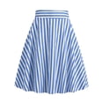 thumbnail image 1 of B91xZ Jupes Grande Taille pour Femmes Basique Extensible Évasée Décontractée Mini Jupe Patineuse, Bleu m, 1 of 5