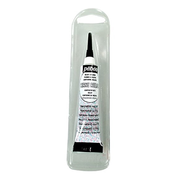 PEBEO Vitrail Glass Paint 775120 Konturenpaste 20 ml Tube Transparent Blister Packaging with Sequins