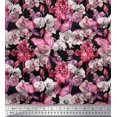 thumbnail image 1 of Soimoi Moss Georgette Fabric Butterfly & Orchids Floral Decor Fabric Printed Yard 42 Inch Wide, 1 of 3