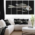 thumbnail image 1 of Fish Skeleton Bone on Black - Animal Canvas Art Print, 1 of 1