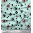 thumbnail image 1 of Soimoi Green Poly Georgette Fabric Fish Ocean Print Fabric by Yard 52 Inch Wide, 1 of 2