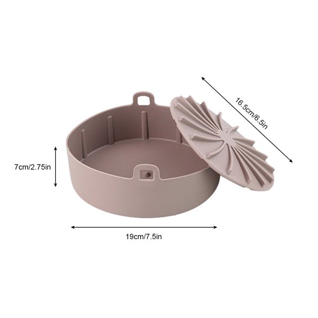 Baohd Friteuse à Air Chaud Pot en Silicone Résistant à la Chaleur Cuisine Grill Panier de Cuisson Réutilisable Épaissi Outil de Remplacement Poulet Frit 19cm Café