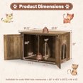 thumbnail image 3 of Gymax Cat Litter Box Enclosure w/ Double Barn Doors Removable Divider Middle Entry, 3 of 10